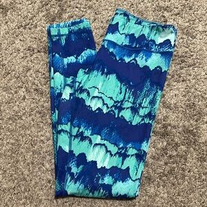 Zella Blue and Teal Patterned Leggings